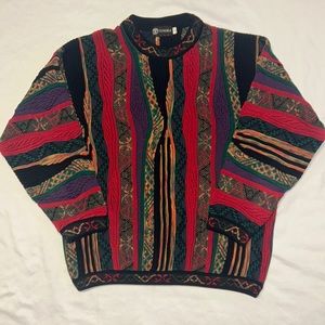 Vintage 90’s TUNDRA Canada Textured Knit Coogi Style Sweater